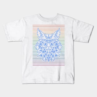 Retro Cat - Blue Version Kids T-Shirt